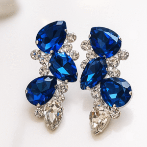 Lux Blue Cluster Earrings