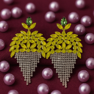 Lime Green Tassel Earrings