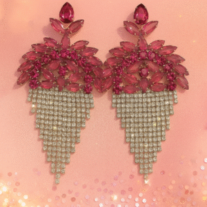 Pink Long Tassel Earring