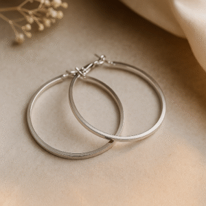 Silver Metal Earrings