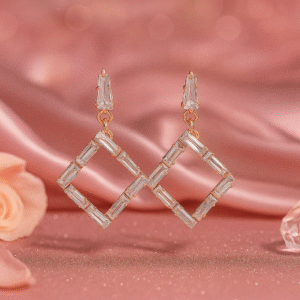 Rose Gold American Diamond Earrings